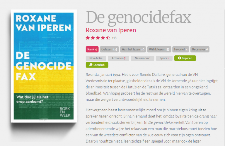 Aanrader! “De genocidefax” van Roxanne van Iperen